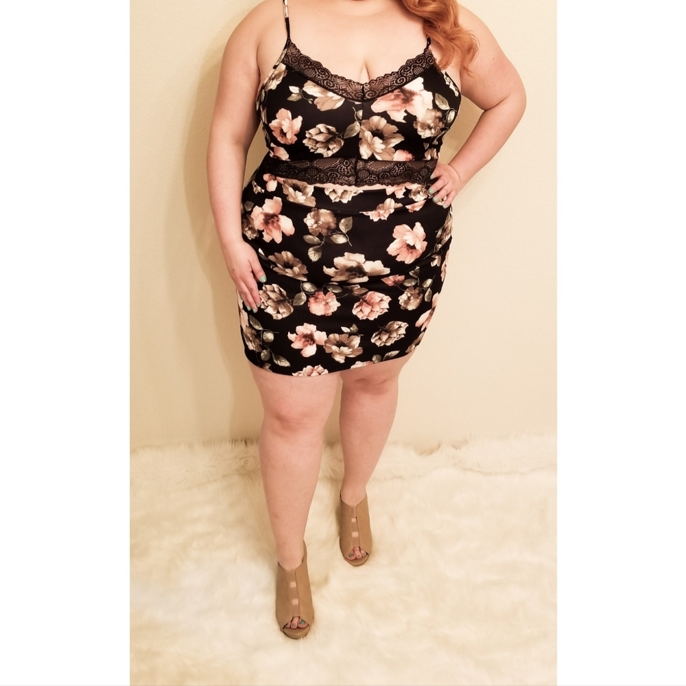 Navy flower Dress New